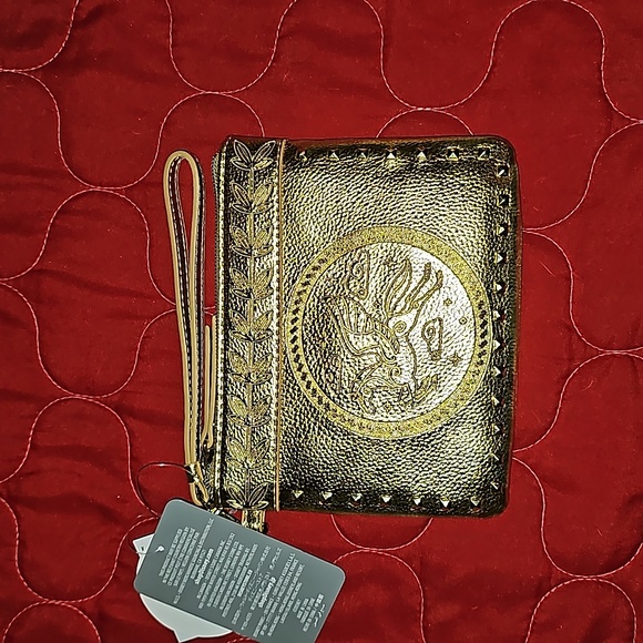 Disney Handbags - Disney Hercules 25th Anniversary Gold Wristlet Wallet